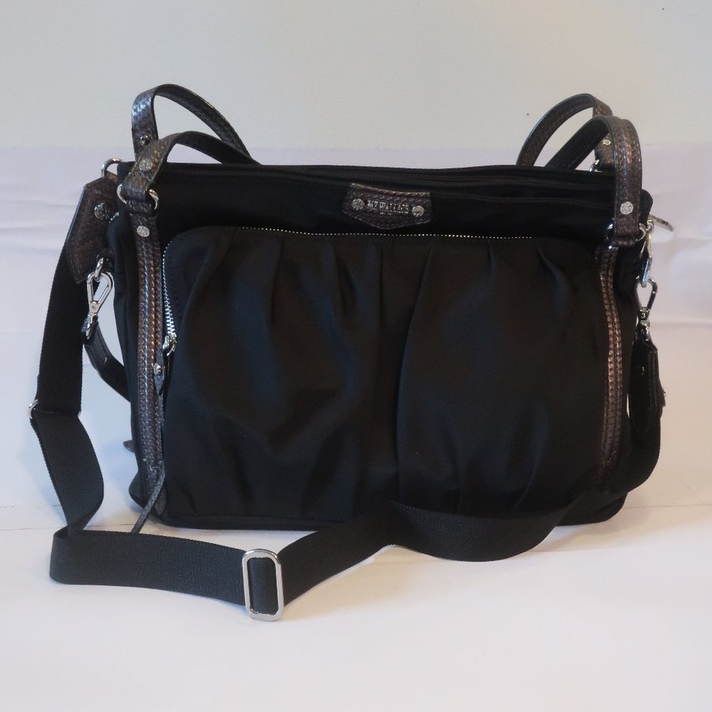 NWOT Womens MZ Wallace Bedford Moto Black Gunmetal Crossbody Shoulder Handbag *